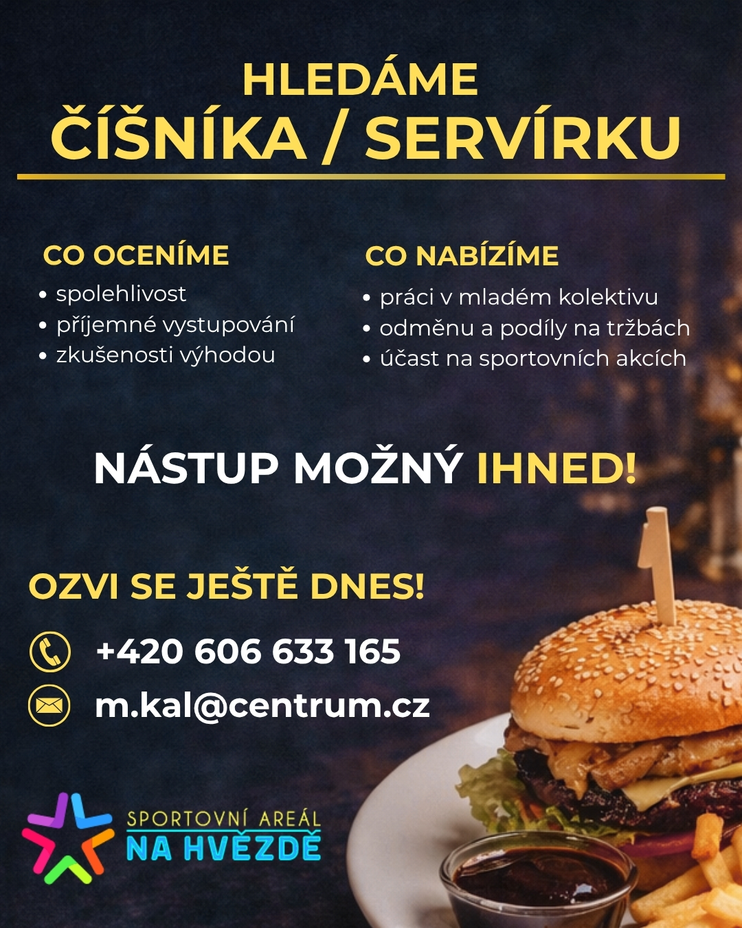 Hledáme číšníka / servírku